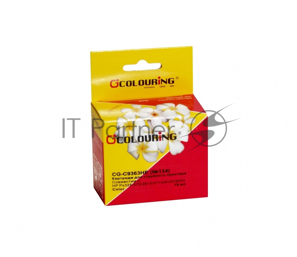Картридж струйный Colouring CG-C9363HE №134 для принтеров HP PS325/375/2613/2713/8153/8453/7103 Color водные Colouring