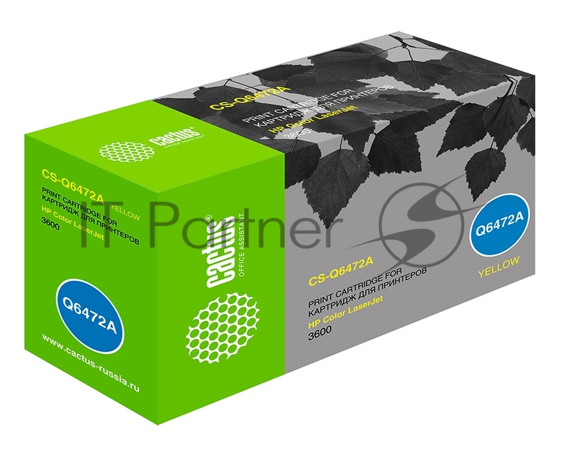 CACTUS Q6472A/AR Картридж (CS-Q6472A/AR) для принтера HP Color LaserJet 3600, желтый, 4000 стр.