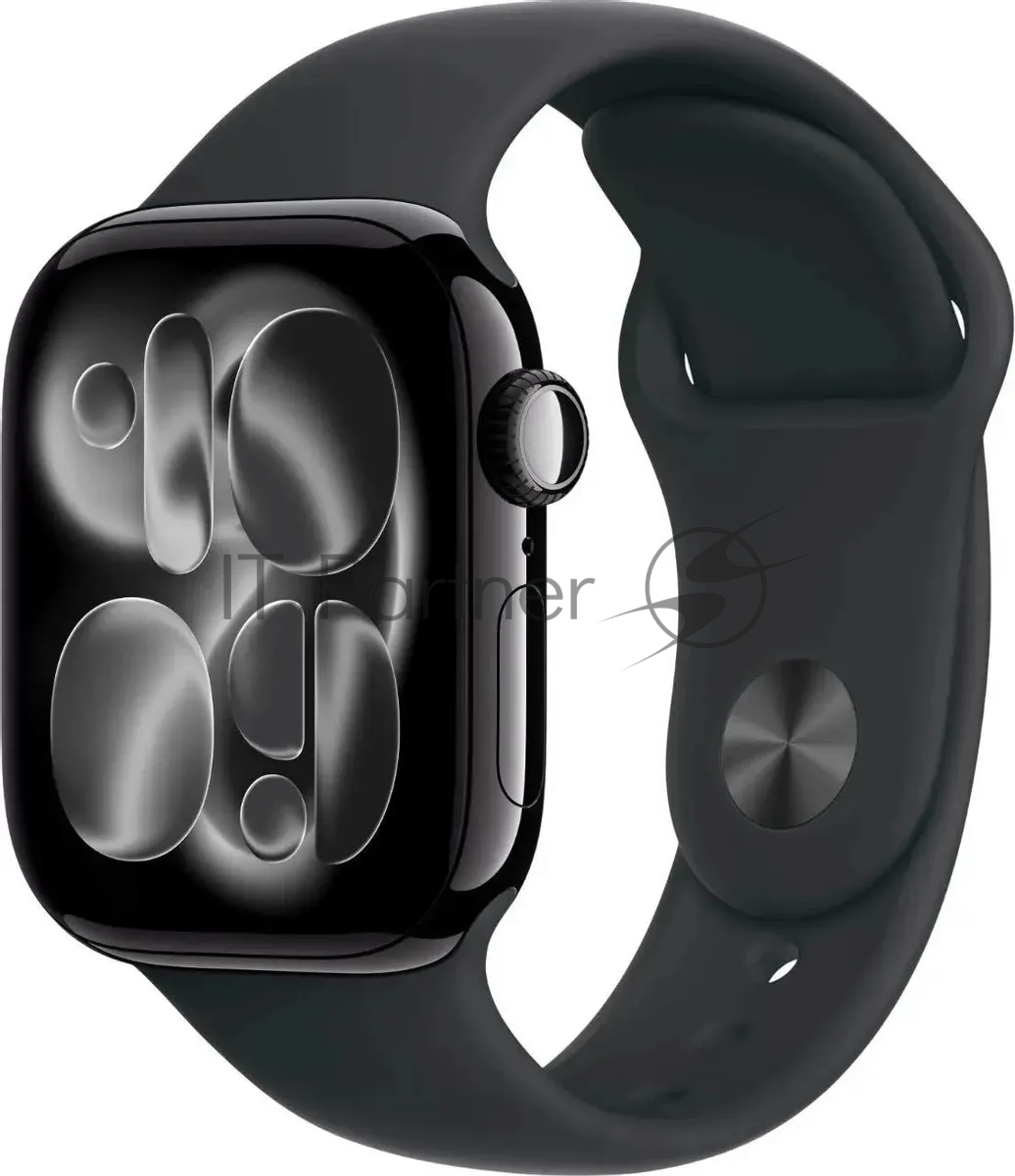Умные часы Apple Watch Series 11 A3331 42мм OLED корп.черный Sport Band рем.черный разм.брасл.:M/L (MEQU4LW/A)