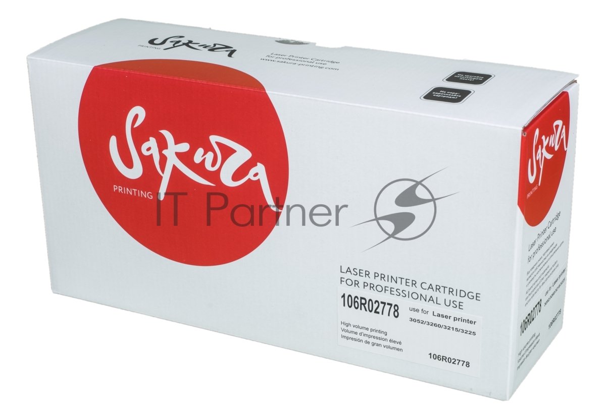 Картридж лазерный Sakura 106R02778 для Xerox Phaser 3052/3260/WC3215/3225, черный, 3000 к.