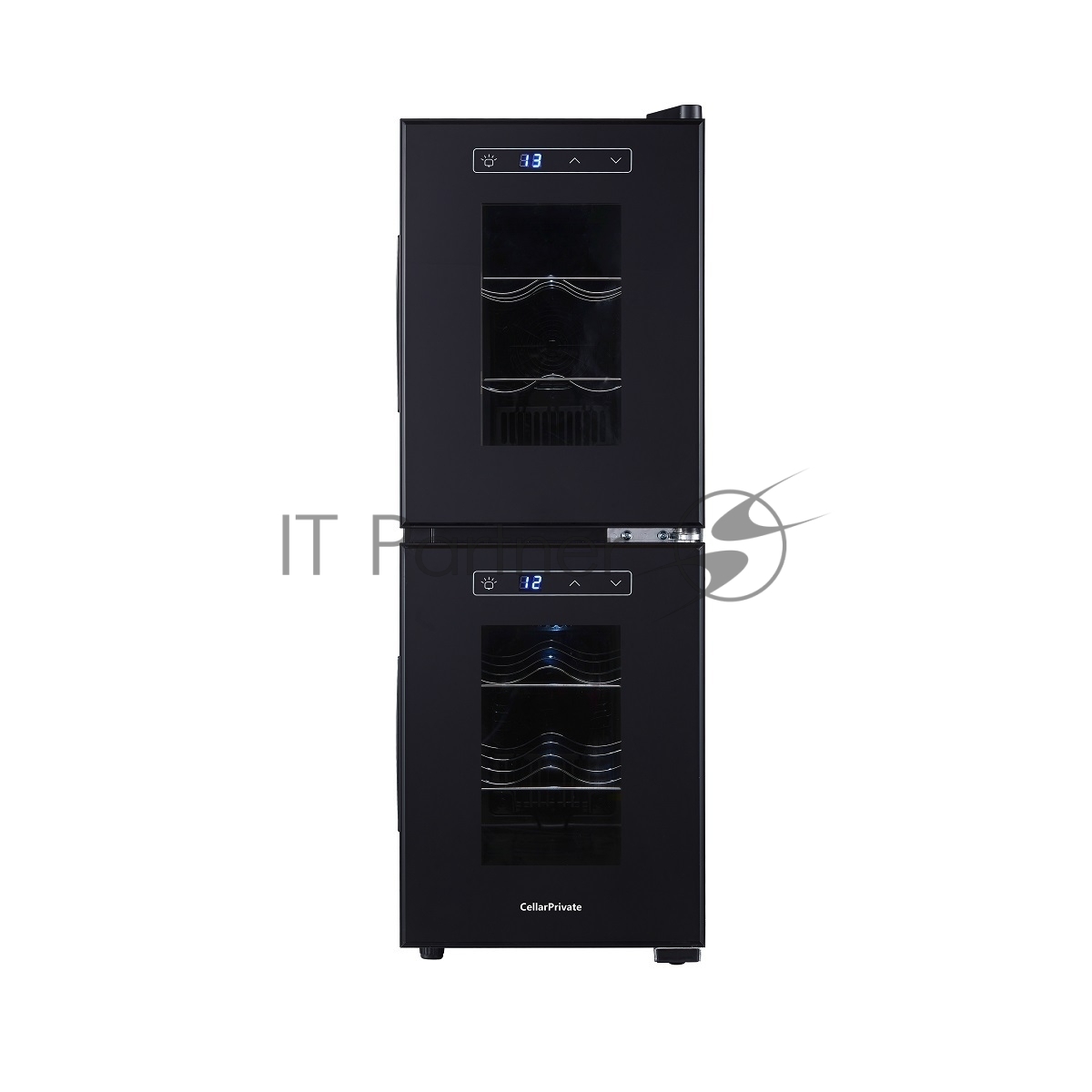 Винный шкаф CellarPrivate CP012-2Е черный, 32 л, 2 отсека, 12 бут.