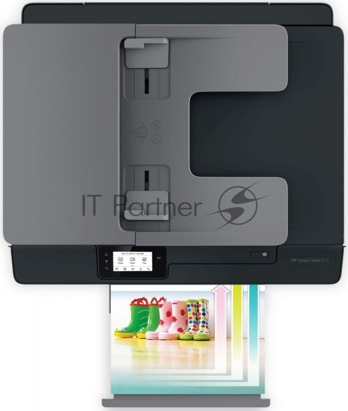 МФУ струйное HP Smart Tank 615 AiO (Y0F71A), A4, цветной, печ. до 22 стр/мин. (ч/б) до 16 стр/мин. (цвет), скан. до 5 стр/мин. (ч/б) 3 стр/мин. (цвет), 1200 x 1200 dpi (ч/б печать, скан.) 1200 x 4800 dpi (печать цвет), USB, Wi-Fi, BlueTooth, Air Print, Mopria