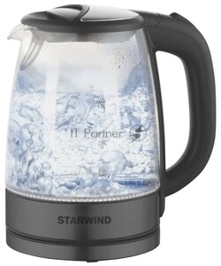 Электрочайник Starwind SKG2315 серый/серебристый, 1.7 л, 2200 Вт, скрытый нагревательный элемент