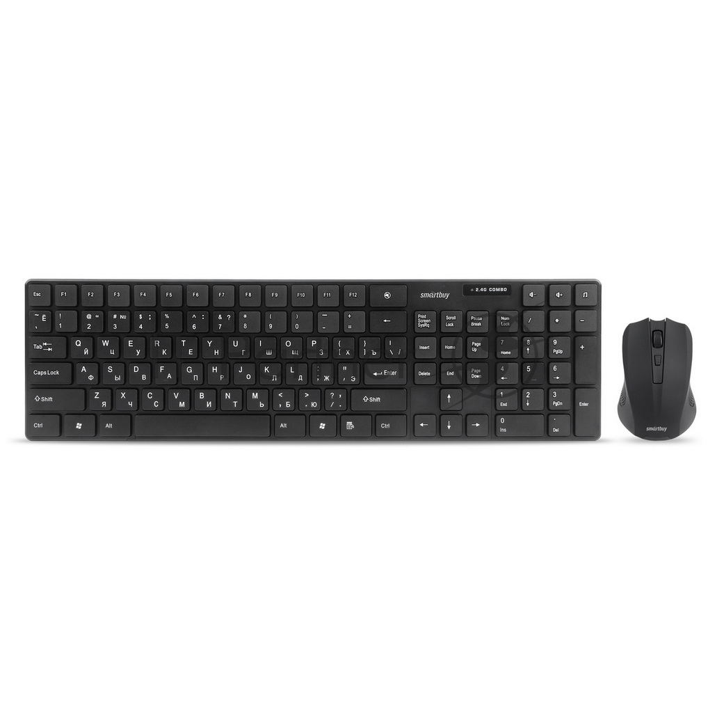 Комплект (клавиатура и мышь) SmartBuy ONE 229352AG, беспроводной, USB, черный (SBC-229352AG-K)