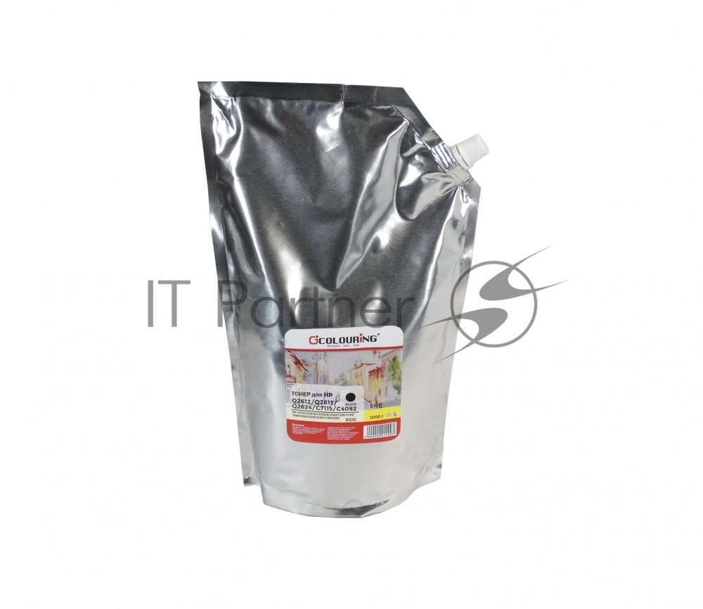 Тонер CG-Q2612/Q2613/Q2624/C7115/C4092 для принтеров HP 1010/1020/3015/3020/3050/1300/1150/1000/1005/1200/3300/1100/3200 1000 гр (S100) ECO Colouring Фасовка РФ SOFT