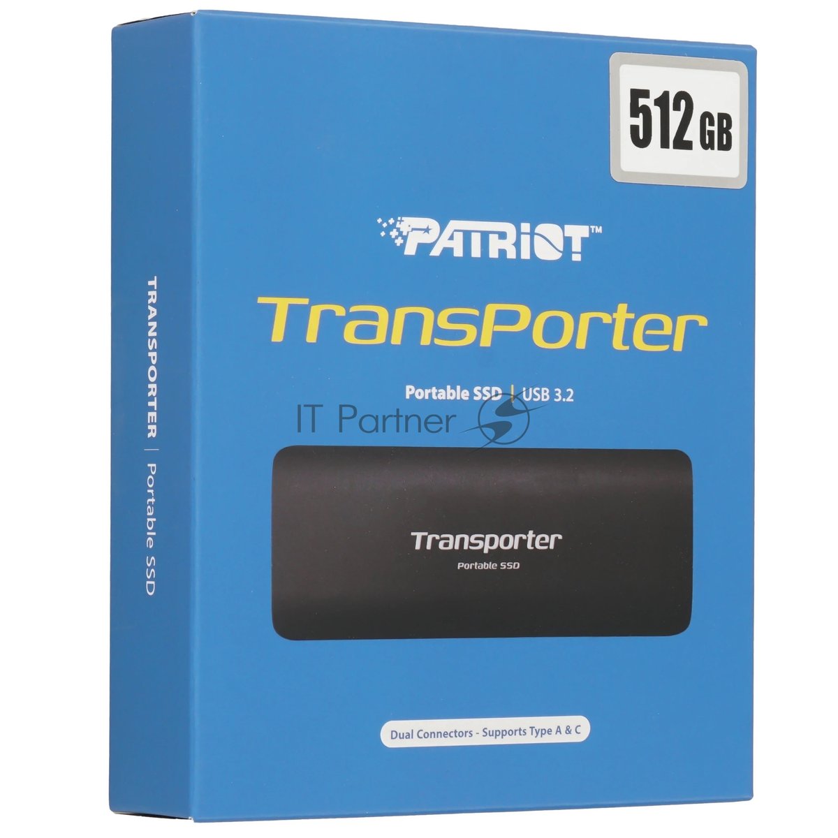Внешний SSD Patriot PTP512GPEC 512Gb USB-C, R/W 1000MB/1000MB/s, черный