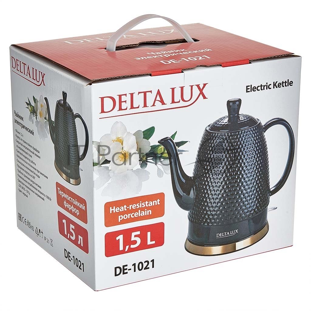 Чайник электрический Delta Lux DE-1021 черный