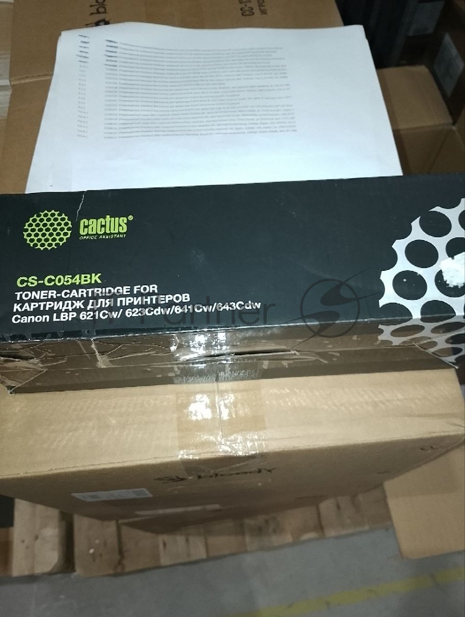 (Поврежденная упаковка) Картридж лазерный Cactus CS-C054BK black ((1500стр.) для Canon LBP 621Cw/ 623Cdw/641Cw/643Cdw) (CS-C054BK)