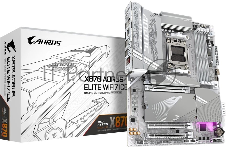 Материнская плата Gigabyte X870 A ELITE X ICE Socket AM5 AMD X870 4xDDR5 ATX AC`97 8ch(7.1) 2.5Gg RAID+HDMI