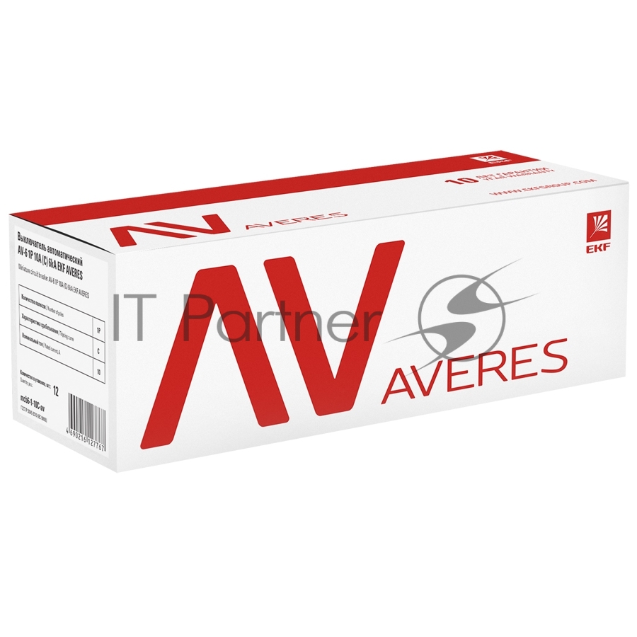 Выключатель автоматический модульный 4п C 20А 6кА AV-6 AVERES EKF mcb6-4-20C-av