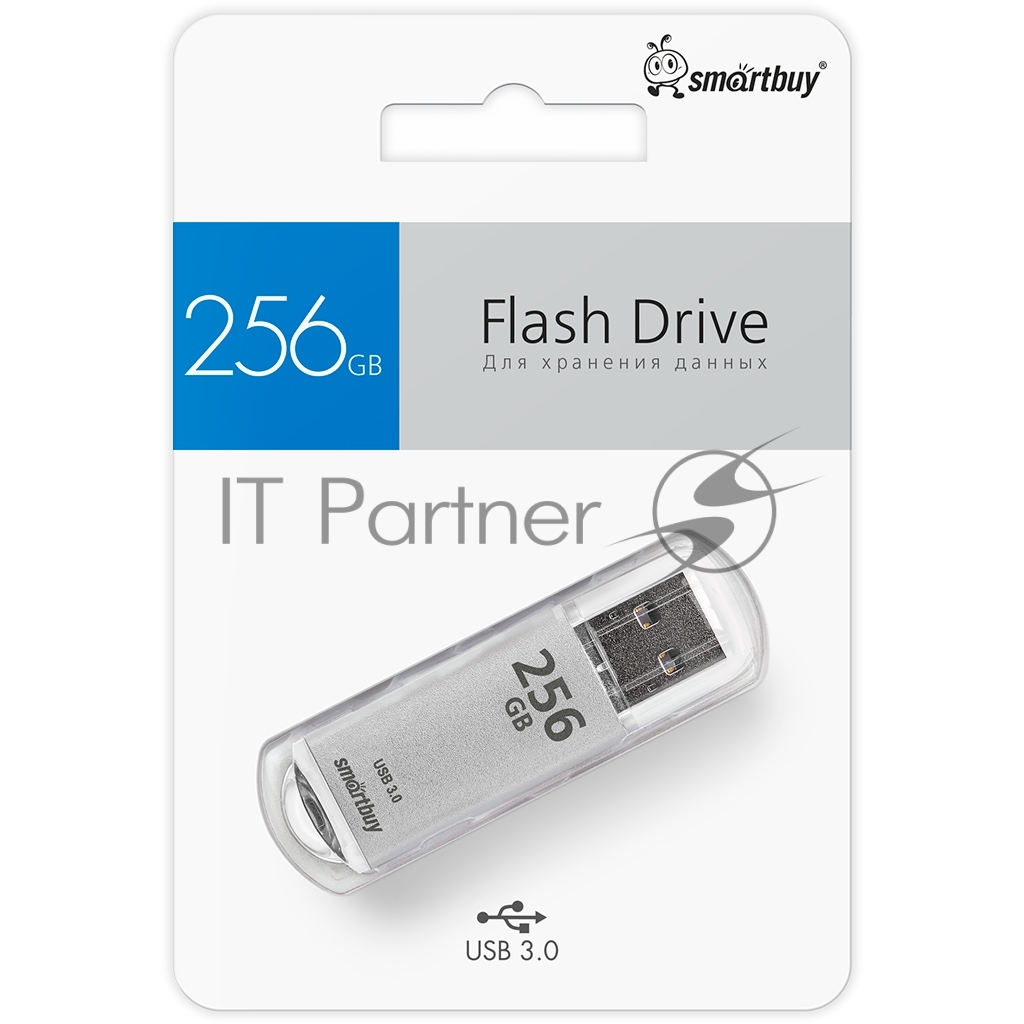 Флешка USB SmartBuy V-Cut silver (SB256 GbVC-S3), 256Gb, USB 3.0, R/W 75/30, серебристый