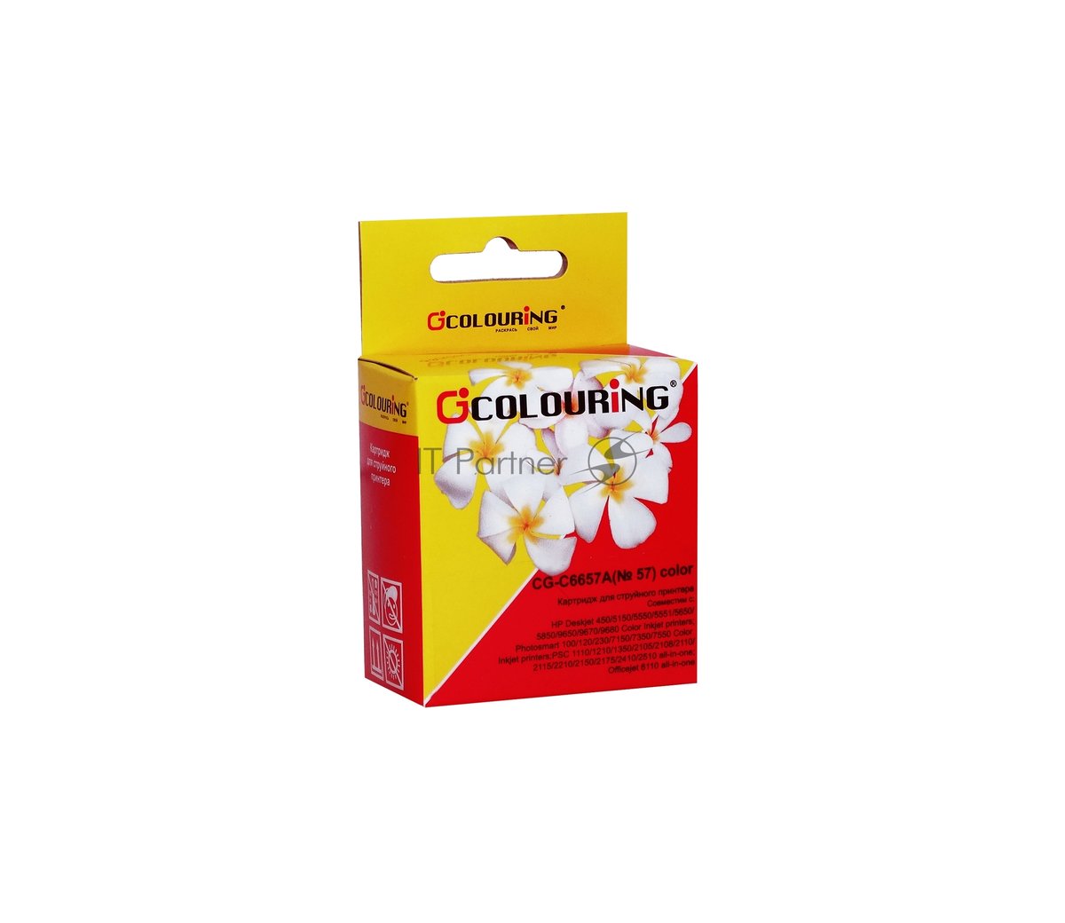Картридж струйный Colouring CG-C6657A для принтеров HP DJ 450/2400/5550/7150/7350/7550/PSC/1110/OJ 4105/Fax 1240 Color 17.4 мл водные Colouring