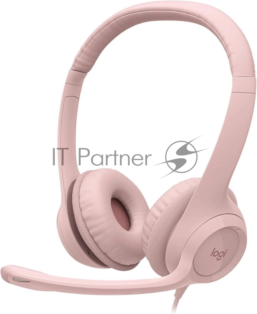 Гарнитура Logitech Stereo Headset H390 розовый, проводная, USB, регулятор громкости, шумоподавление микрофона