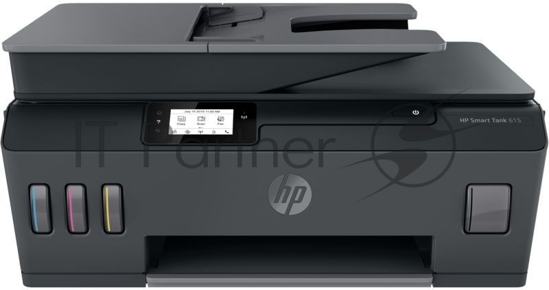 МФУ струйное HP Smart Tank 615 AiO (Y0F71A), A4, цветной, печ. до 22 стр/мин. (ч/б) до 16 стр/мин. (цвет), скан. до 5 стр/мин. (ч/б) 3 стр/мин. (цвет), 1200 x 1200 dpi (ч/б печать, скан.) 1200 x 4800 dpi (печать цвет), USB, Wi-Fi, BlueTooth, Air Print, Mopria