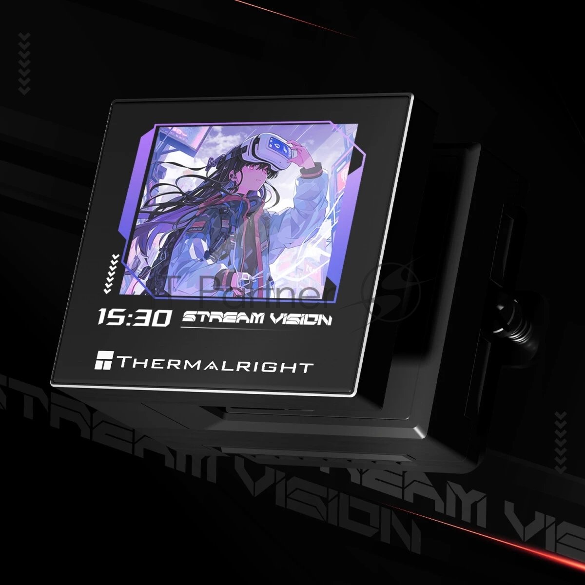 Система водяного охлаждения Thermalright Stream Vision 360 Soc-AM5/AM4/1200/1700/1851 черный 4-pin 28.1dB Al LCD Ret (S-VISION-360-BL)