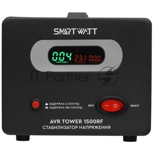 Напольный стабилизатор напряжения SMARTWATT AVR TOWER 1500RF (140W - 260W, 1500VA, 1.5 кВт, 50-60 Гц, розеток - 2, LED-д