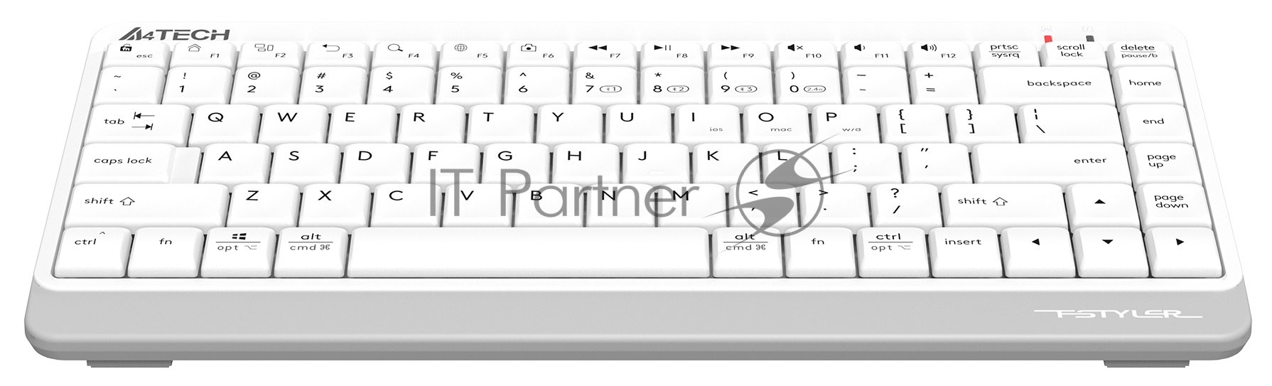 Клавиатура беспроводная A4Tech Fstyler FBK11 USB, Bluetooth/Радиоканал, белый/серый