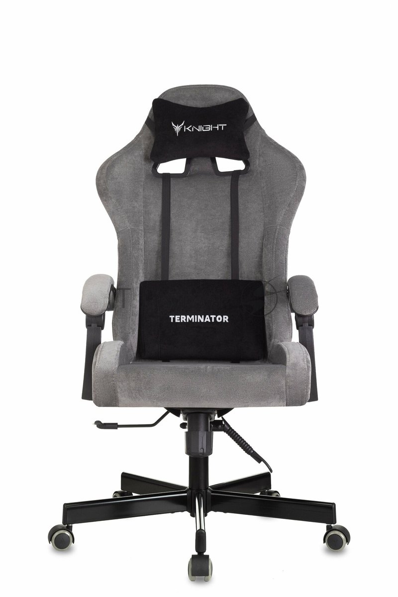 Кресло игровое Knight Terminator серый Light-19, крестов. металл