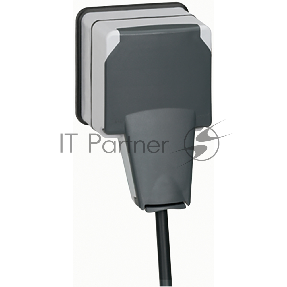 Plexo Серый Розетка с/з с крышкой с системой "lock 66" накладная (в сборе) IP66 | 090465 | Legrand