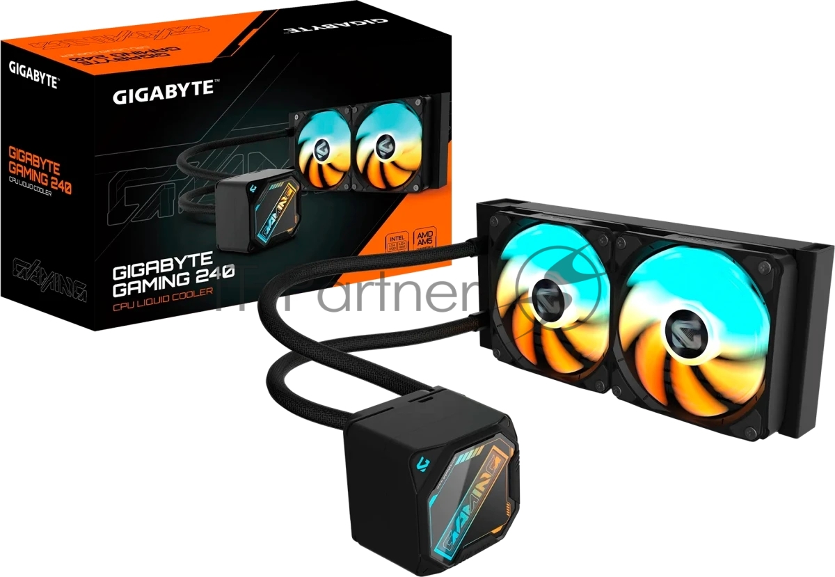 Жидкостная система охлаждения GIGABYTE Gaming GME 240 2 x 120mm ARGB Fan, LGA 1200, LGA 1700, LGA 1851, AM5, AM4 (GP-GIGABYTE GME 240)