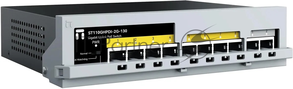 Коммутатор Netis ST110GHPDI-2G-130, 8×100 Мбит/с PoE+ + 2×1 Гбит/с, неуправляемый
