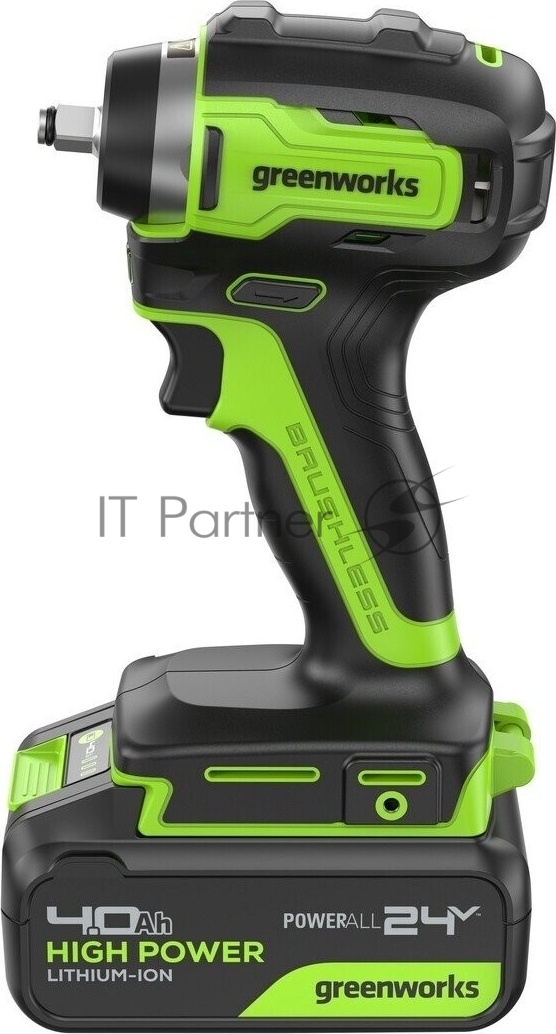 Гайковерт Greenworks G24IW200 аккум. патрон:квад.3/8" (3803607CUB)