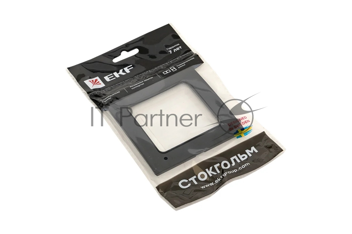 Рамка EKF EXM-G-302-30 Стокгольм PROxima 1-ая, черный