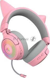 Гарнитура Razer Kraken Kitty V3 Pro Quartz розовый, беспроводная, bluetooth, до 70 ч, подсветка