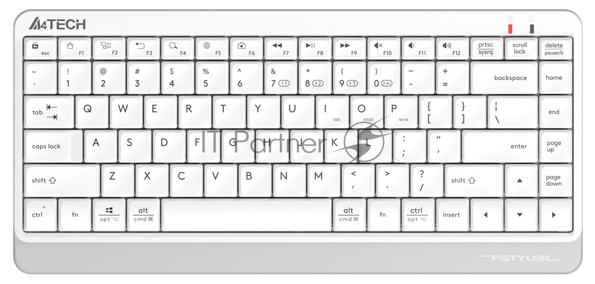 Клавиатура беспроводная A4Tech Fstyler FBK11 USB, Bluetooth/Радиоканал, белый/серый