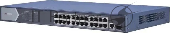 Коммутатор Hikvision DS-3E0526P-E(O-STD), 24×1 Гбит/с PoE + 1×1 Гбит/с SFP, неуправляемый