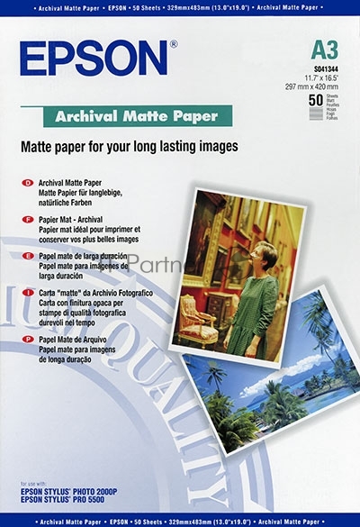 Фотобумага Epson C13S041344 A3 192 г/м? матовая Archival Matte Paper 50 л