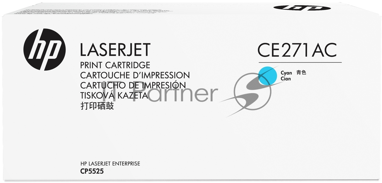 HP Картридж CE271AC лазерный голубой (15000 стр)  (белая корпоративная коробка)