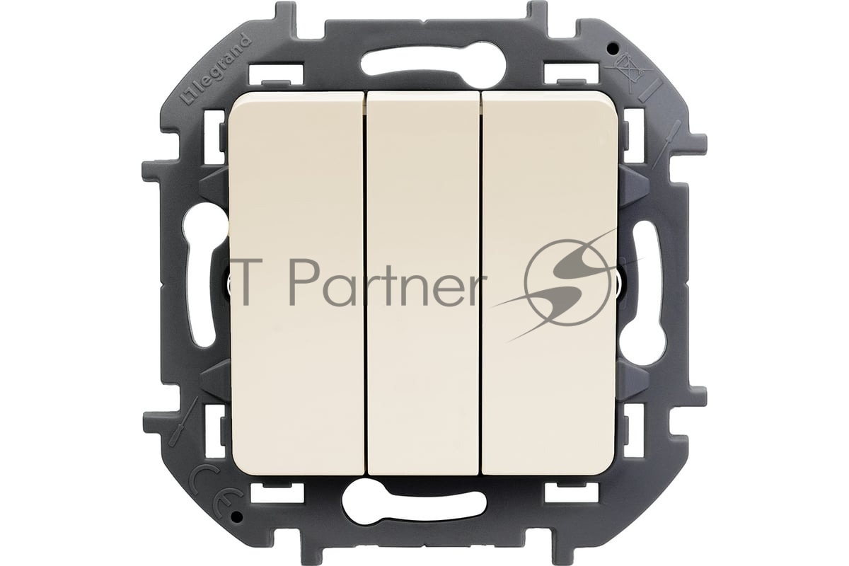 Legrand 673641 Выключатель трехклавишный INSPIRIA 10 AX 250 В~ слоновая кость (673641)