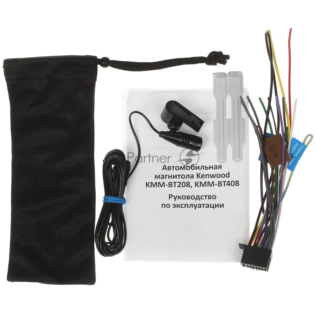 Автомагнитола Kenwood KMM-BT408, 1 DIN, Bluetooth, USB Type-A, AUX, съёмная панель