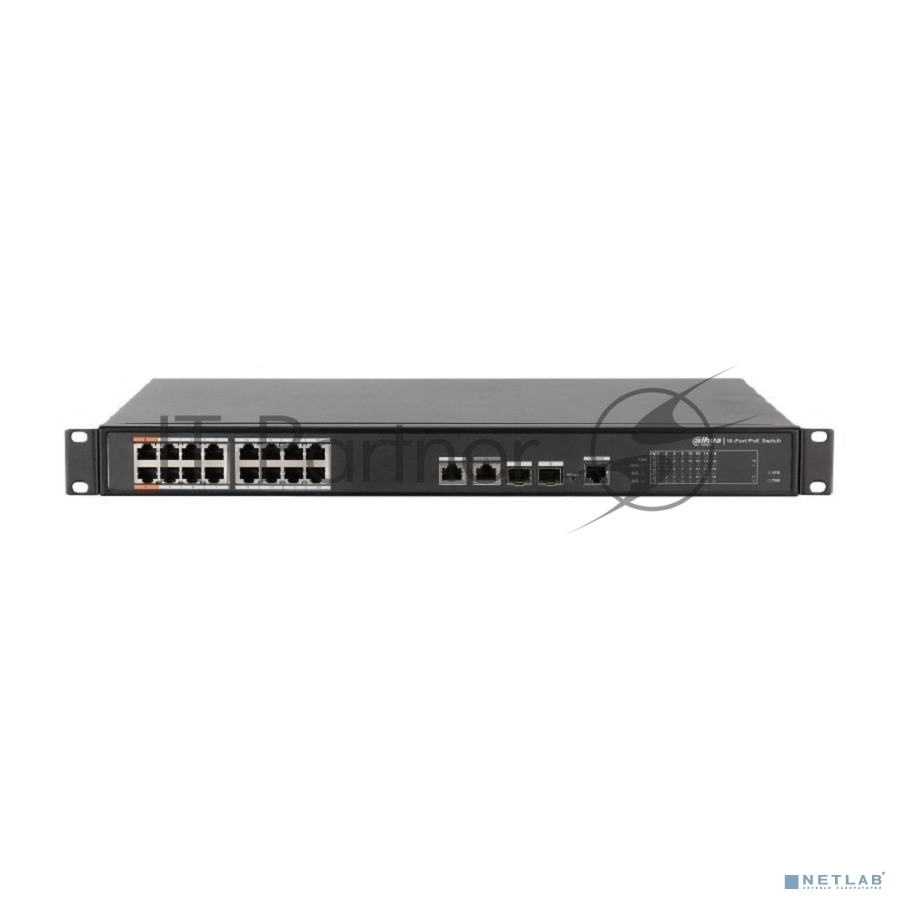 Коммутатор Dahua DH-PFS4218-16ET-190, L2, 16×FE PoE, 2×Combo GbE/SFP, 190Вт