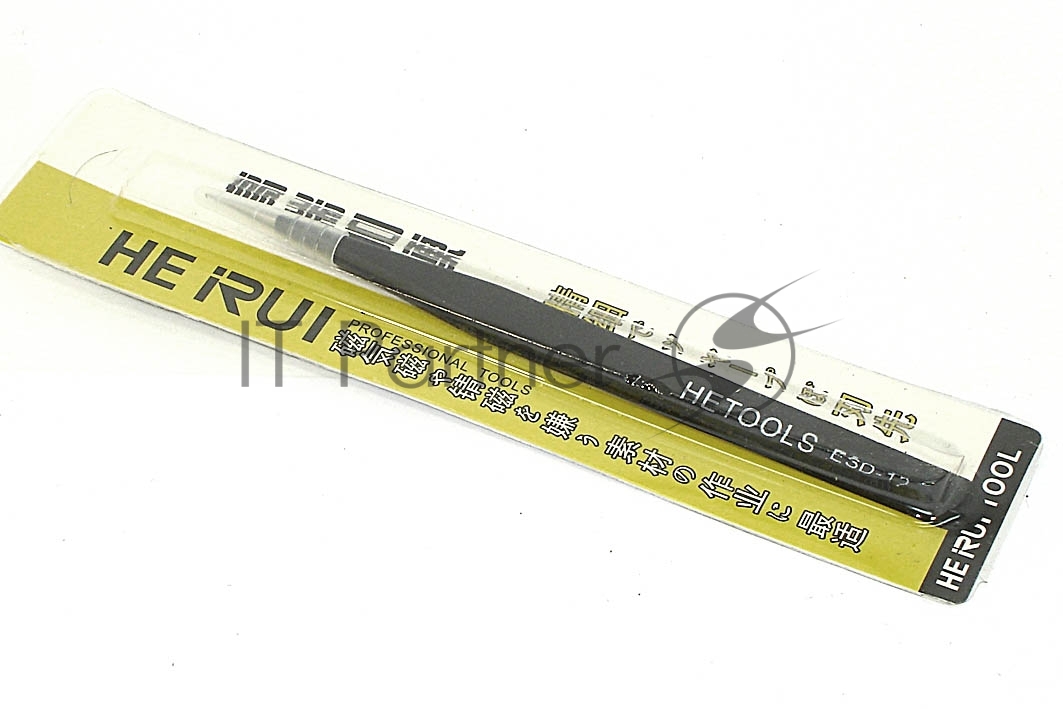 Пинцет HETOOLS ESD-12 прямой, черный 135 мм