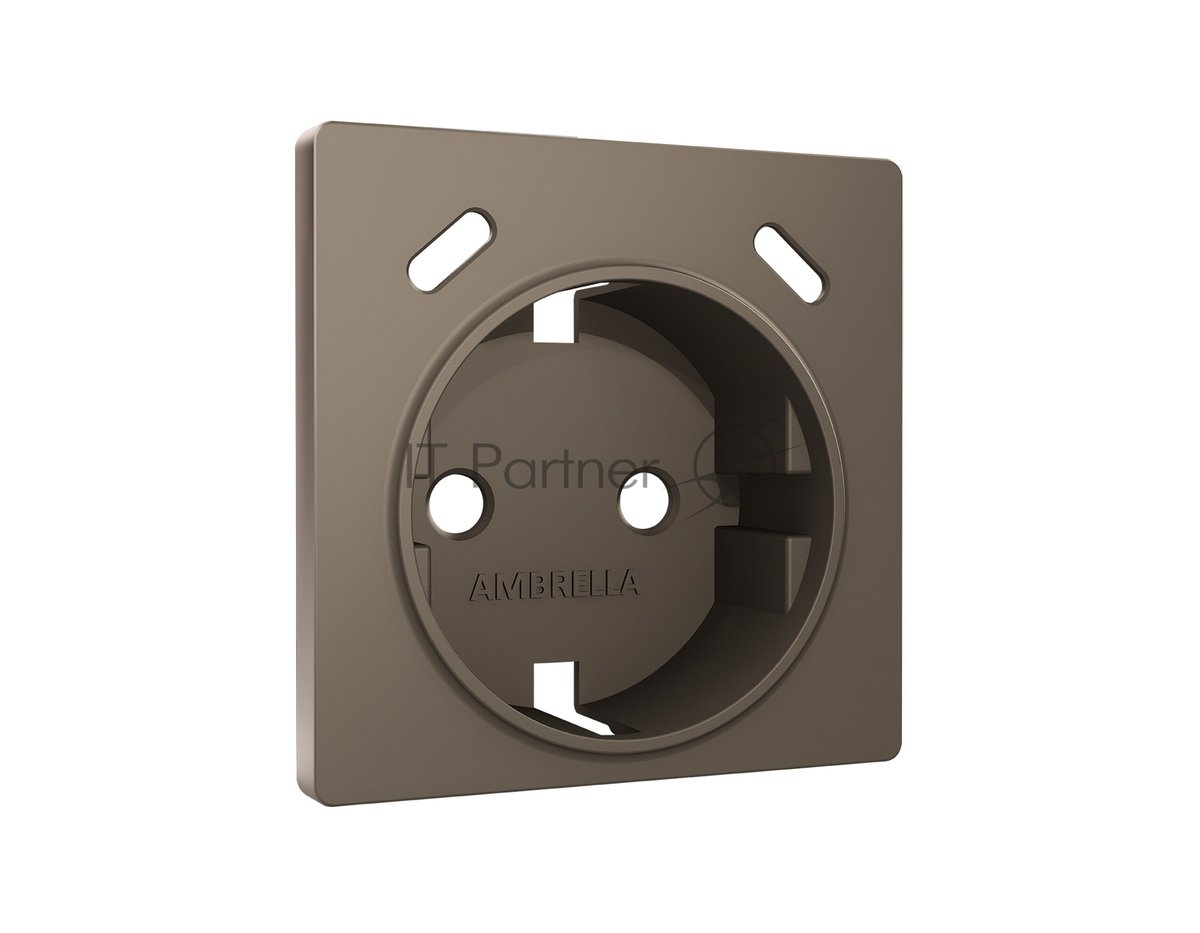 Ambrella AP6405 Лицевая панель ALFA (Темная бронза матовый) для электрической розетки с/з со шторками  2USB  C+C  QUANT AP