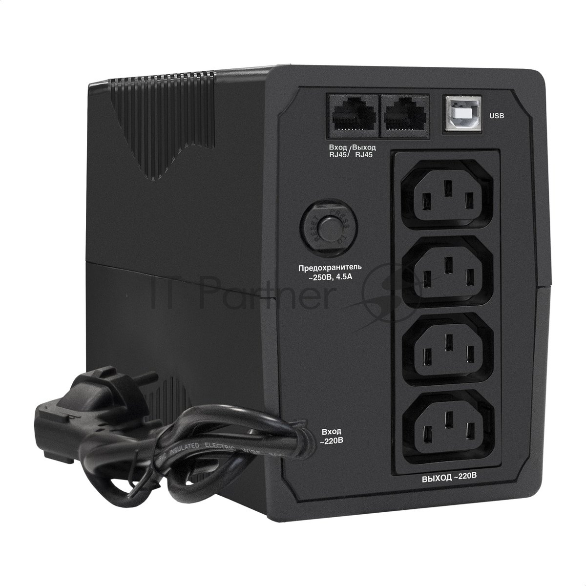 Источник бесперебойного питания ExeGate EP285476RUS Power Smart ULB-850.LCD.AVR.C13.RJ.USB 850VA/480W, LCD, AVR, 4*IEC-C13, RJ45/11, USB, черный