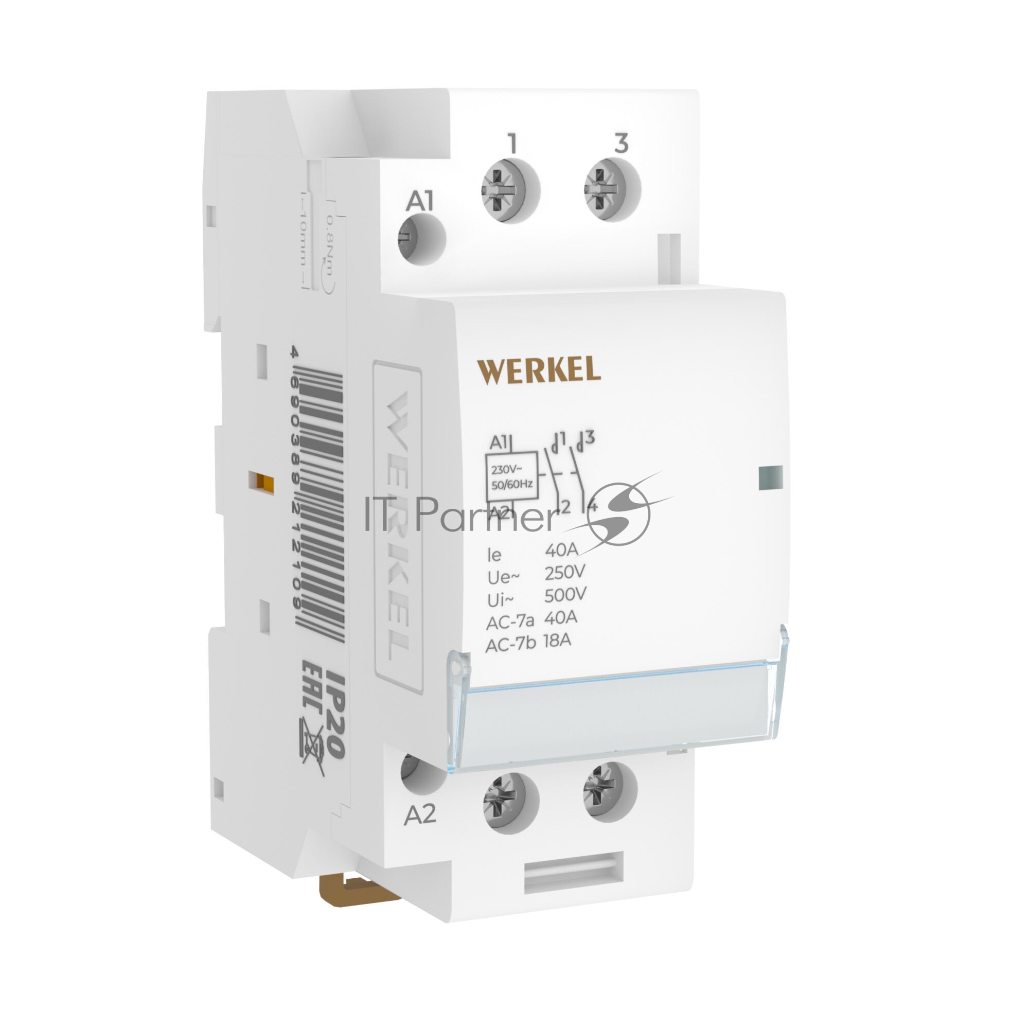 Контактор модульный Werkel 40 A 2NO (2 мод.) W942M40O