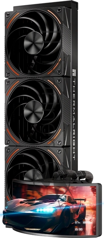 Система водяного охлаждения Thermalright Rainbow Vision 360 Turbo Soc-AM5/AM4/1200/1700/1851 черный 4-pin 28.1dB Al LCD Ret (R-VISION-TURBO-360-BL-ARGB)