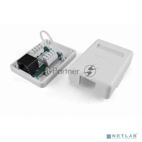 Розетка компьютерная Hyperline SB1-1-8P8C-C5e-WH RJ-45(8P8C), категория 5e, одинарная, внешняя, Dual IDC