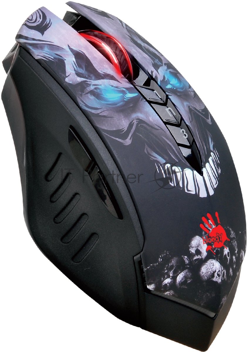 Мышь беспроводная A4Tech Bloody R80 Plus Skull черный, 5000 dpi, радиоканал, USB, кнопки - 8