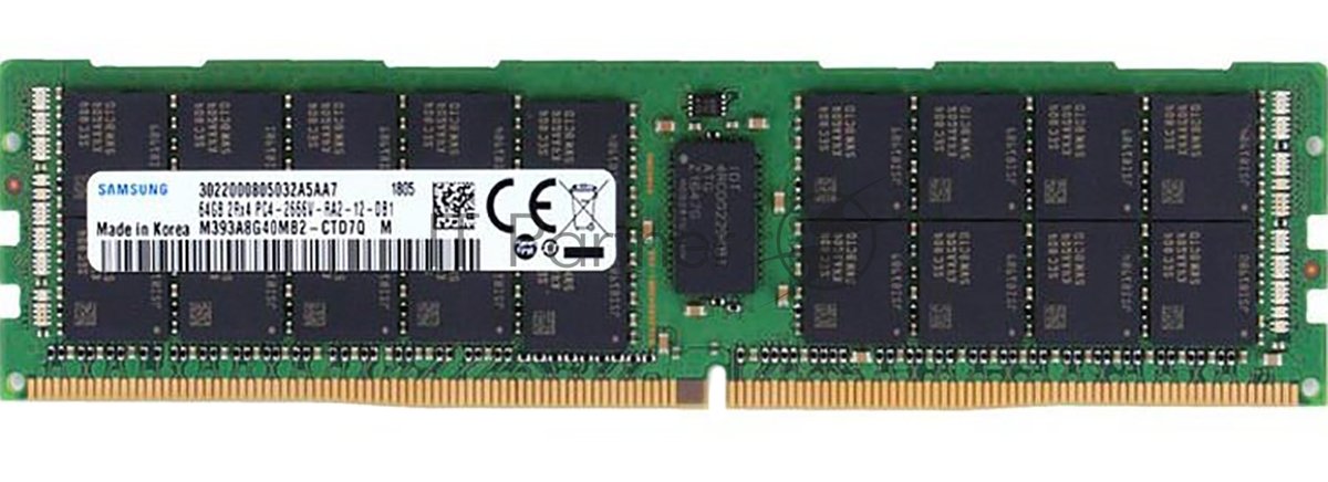 Модуль памяти Samsung - M393A8G40BB4 64Гб, DIMM DDR4, REG, 3200МГц, O4 (8Rx4), 1.2V, M393A8G40BB4-CWEBY