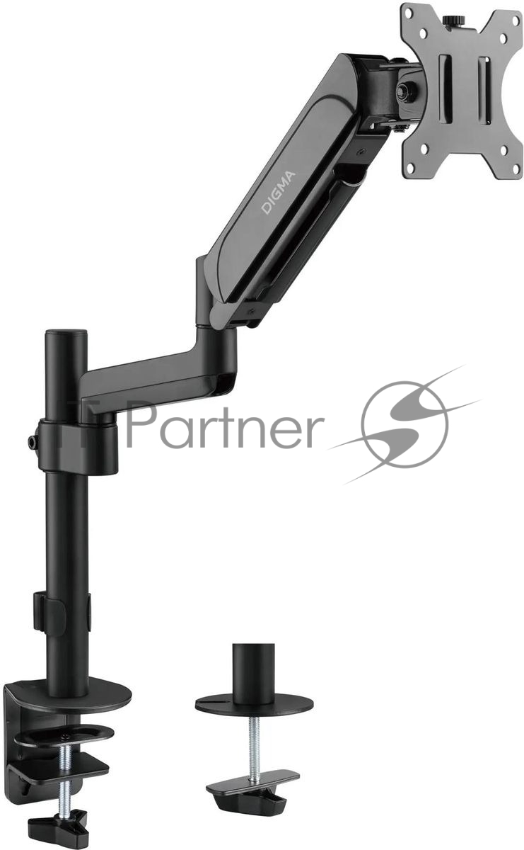 Кронштейн для мониторов ЖК Digma D-MM201 черный 17"-32" макс.9кг крепление к столешнице поворот и наклон