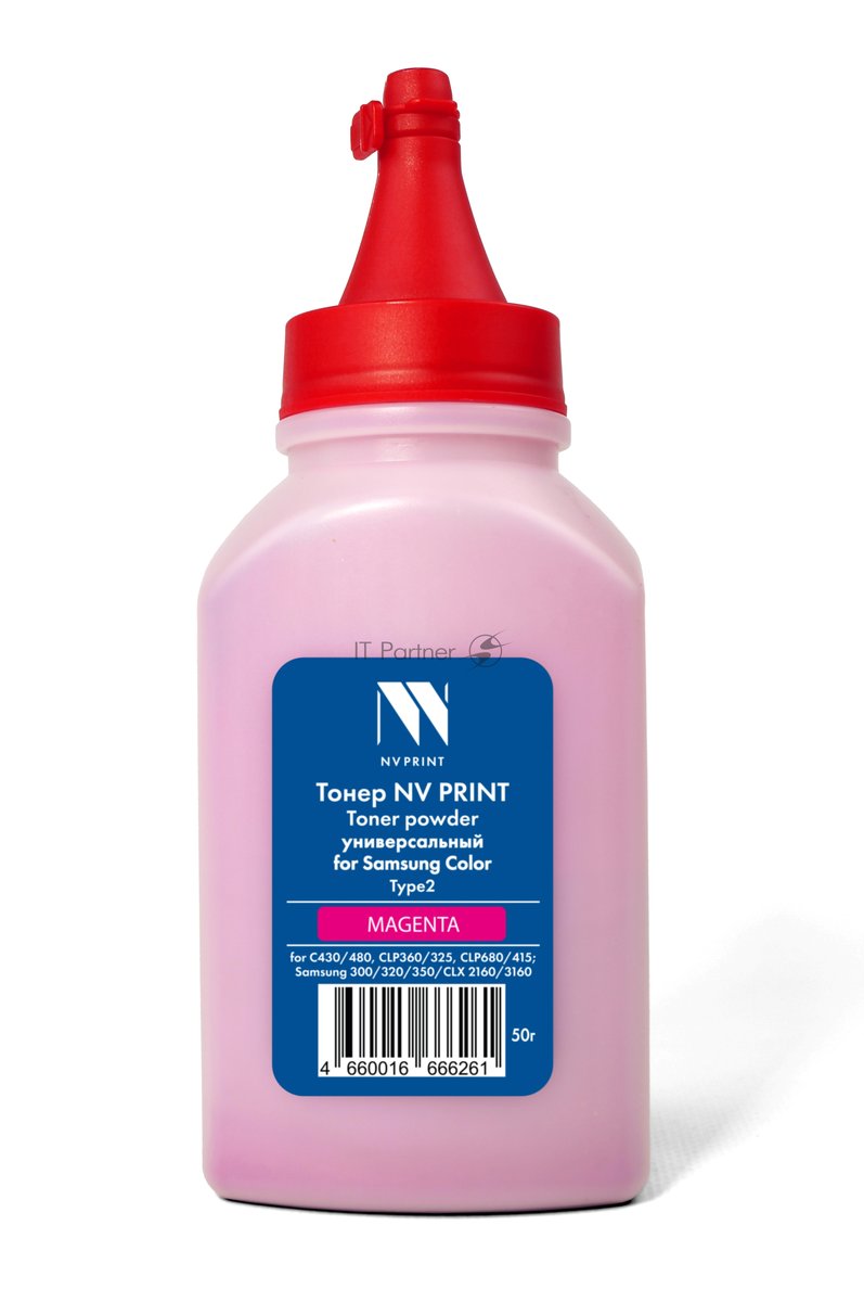 Тонер NVPrint для Samsung Color универсальный Type2 (50г) Magenta совместимый