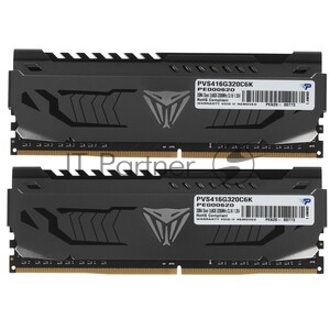 Оперативная память Patriot Viper Gaming RGB Series, DDR4, 16GB (2x8GB), 3200 MHz, CL16, с радиатором, RGB, черный