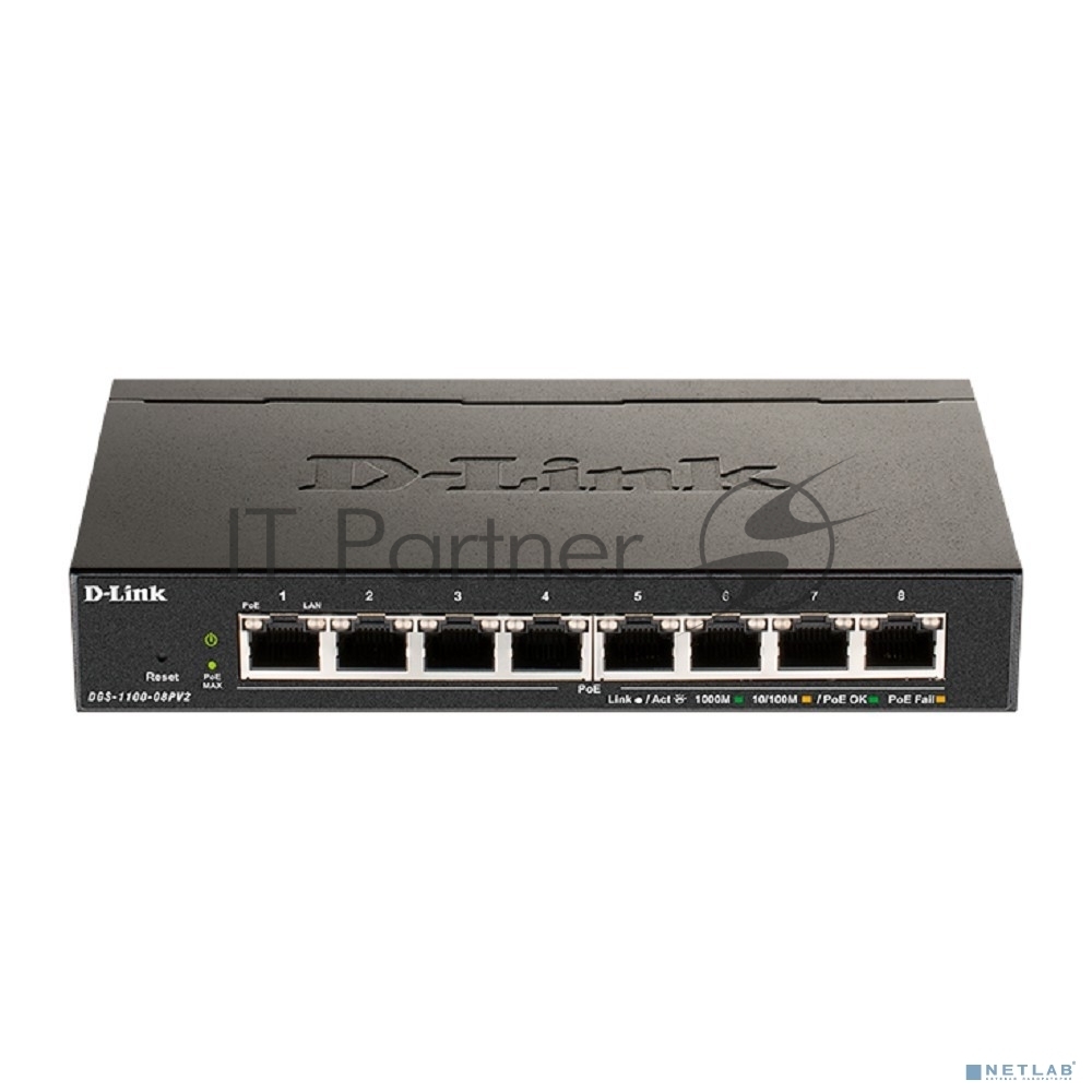 Коммутатор D-Link DGS-1100-08PV2/A4A, 8×1 Гбит/с, настраиваемый