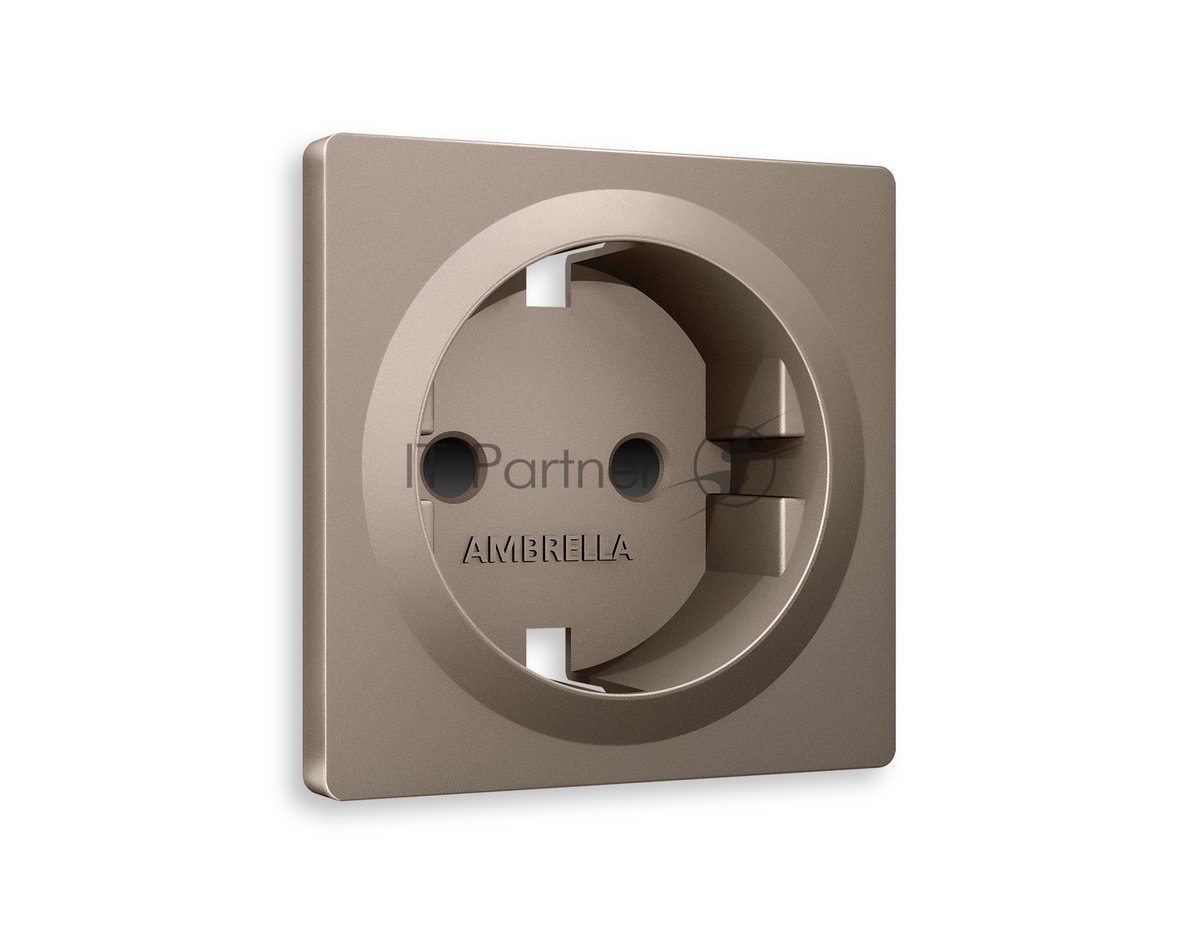 Ambrella AP6370 Лицевая панель ALFA (Темная бронза матовый) для электрической розетки с/з со шторками  QUANT  AP6370