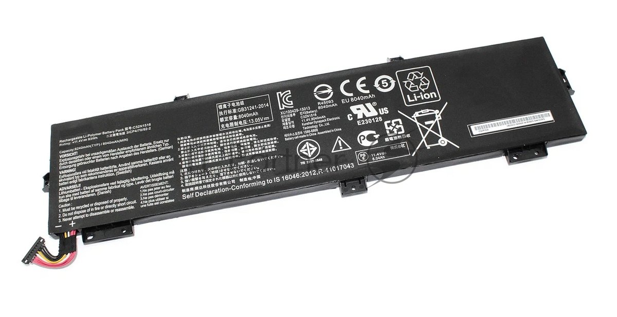 Аккумуляторная батарея для ноутбукa Asus ROG GX700VO 11.4V 93Wh, 8040mAh