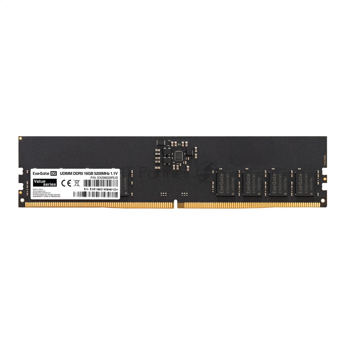 Оперативная память для компьютера 16Gb (1x16Gb) PC5-41600 5200MHz DDR5 DIMM CL42 Exegate EX298029RUS
